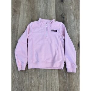 Vineyard Vines Kids Shep Shirt Pink Quarter Zip Pullover Sweatshirt Size XS 5-6